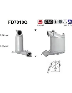 Filtro de partículas diésel AS FD7010Q para MITSUBISHI