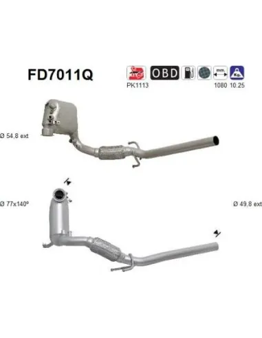 Filtro de partículas diésel AS FD7011Q para SEAT / SKODA / VOLKSWAGEN