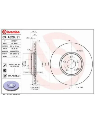 09.A828.21 Disco de freno Brembo