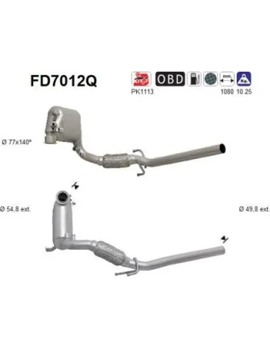 Filtro de partículas diésel AS FD7012Q para SEAT / SKODA / VOLKSWAGEN