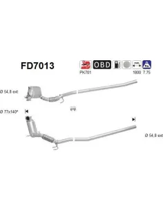 Filtro de partículas diésel AS FD7013 para AUDI / SEAT / SKODA