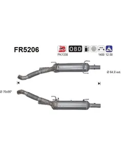 Filtro de partículas diésel AS FR5206 para CITROËN / PEUGEOT