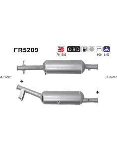 Filtro de partículas diésel AS FR5209 para CITROËN / OPEL / PEUGEOT