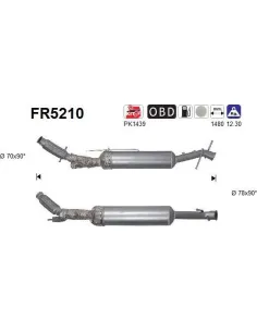 Filtro de partículas diésel AS FR5210 para CITROËN / OPEL / PEUGEOT