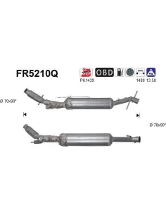 Filtro de partículas diésel AS FR5210Q para CITROËN / OPEL / PEUGEOT