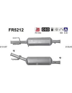 Filtro de partículas diésel AS FR5212 para CITROËN / PEUGEOT