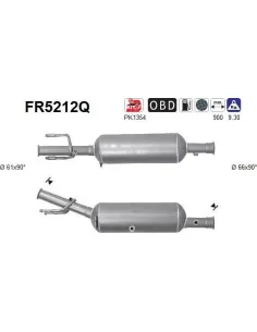 Filtro de partículas diésel AS FR5212Q para CITROËN / PEUGEOT