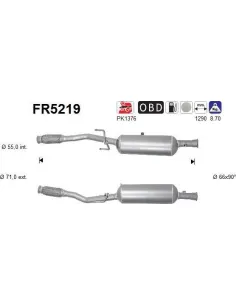 Filtro de partículas diésel AS FR5219 para CITROËN / OPEL / PEUGEOT
