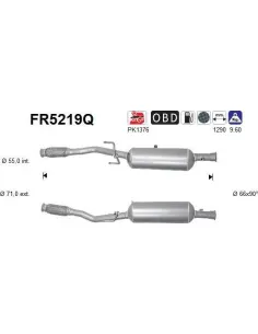 Filtro de partículas diésel AS FR5219Q para CITROËN / OPEL / PEUGEOT