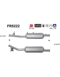 Filtro de partículas diésel AS FR5222 para CITROËN / PEUGEOT / TOYOTA