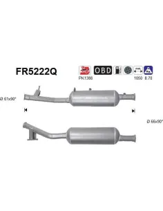 Filtro de partículas diésel AS FR5222Q para CITROËN / PEUGEOT / TOYOTA