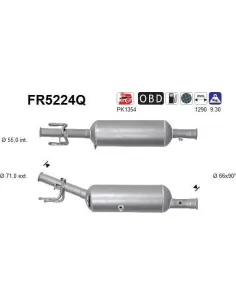 Filtro de partículas diésel AS FR5224Q para PEUGEOT