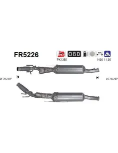 Filtro de partículas diésel AS FR5226 para CITROËN / PEUGEOT