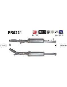 Filtro de partículas diésel AS FR5231 para CITROËN / PEUGEOT