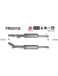 Filtro de partículas diésel AS FR5231Q para CITROËN / PEUGEOT