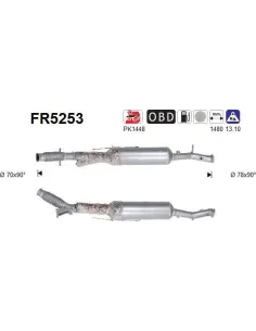 Filtro de partículas diésel AS FR5253 para PEUGEOT