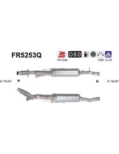 Filtro de partículas diésel AS FR5253Q para PEUGEOT