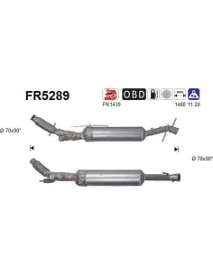 Filtro de partículas diésel AS FR5289 para CITROËN / OPEL / PEUGEOT