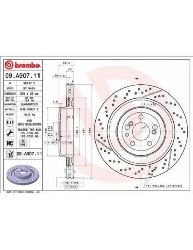 09.A907.11 Disco de freno Brembo