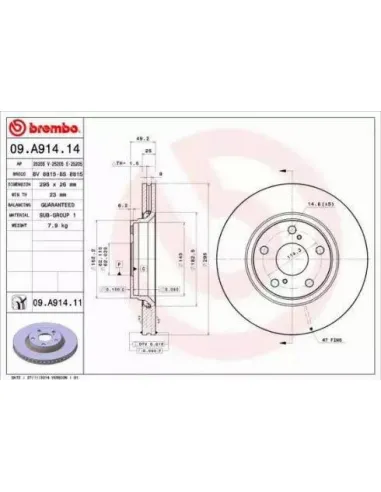 09.A914.14 Disco de freno Brembo