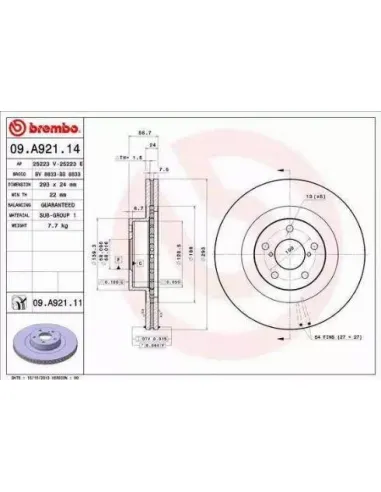 09.A921.11 Disco de freno Brembo