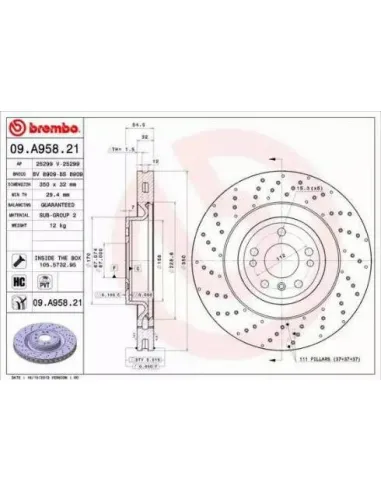 09.A958.21 Disco de freno Brembo