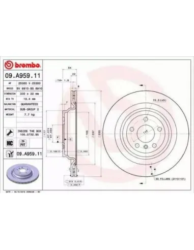 09.A959.11 Disco de freno Brembo