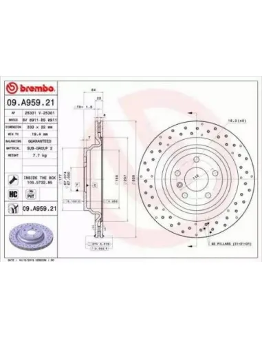 09.A959.21 Disco de freno Brembo