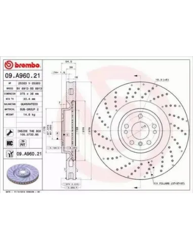 09.A960.21 Disco de freno Brembo