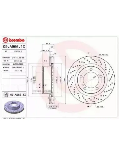 09A9661X Disco de freno Brembo