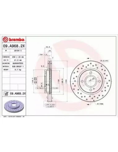 09A9682X Disco de freno Brembo