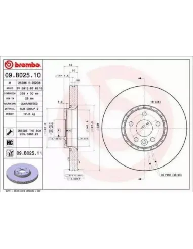 09.B025.10 Disco de freno Brembo