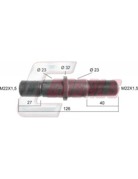 PERNO RUEDA DOBLE MONTENEGRO