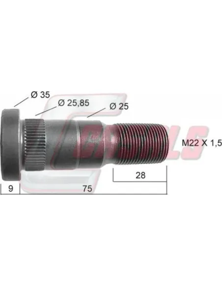 PERNO RUEDA SENCILLA FRUEHAUF