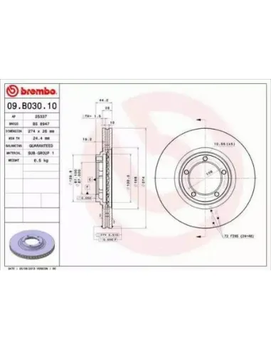 09.B030.10 Disco de freno Brembo