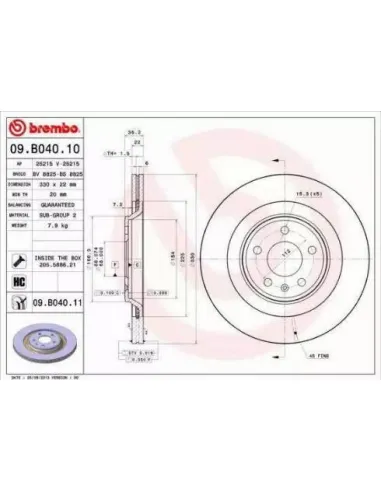 09.B040.10 Disco de freno Brembo