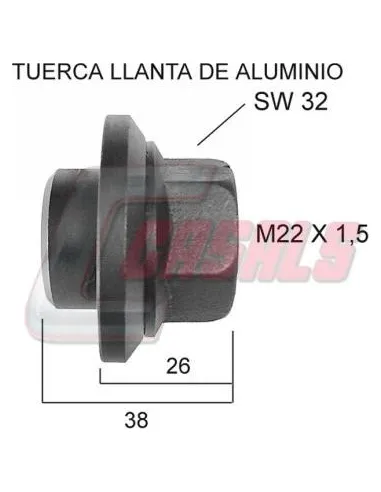 TUERCA M22X1.5 LLANTA ALUMINIO