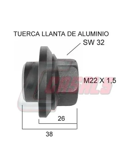 TUERCA M22X1.5 LLANTA ALUMINIO