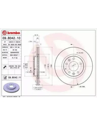 09.B042.10 Disco de freno Brembo