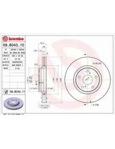 09.B043.10 Disco de freno Brembo