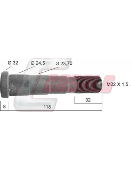 PERNO RUEDA DELANTERA PEGASO