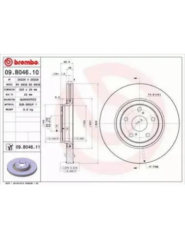 09.B046.10 Disco de freno Brembo