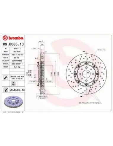 09B08513 Disco de freno Brembo