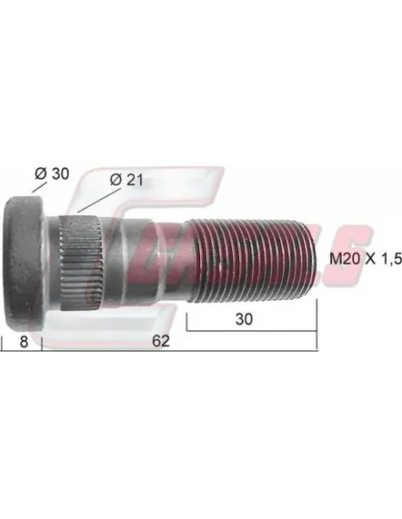 PERNO RUEDA TRASERA R.V.I.