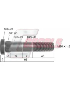 PERNO RUEDA TRASERA R.V.I.
