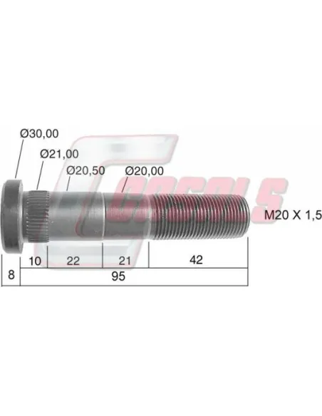 PERNO RUEDA TRASERA R.V.I.
