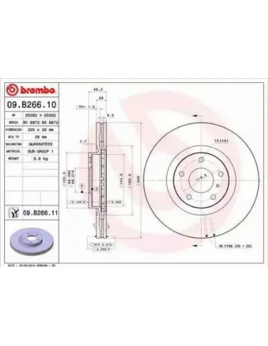 09.B266.10 Disco de freno Brembo