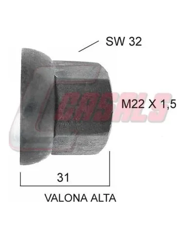 TUERCA VALONA ALTA 22X150