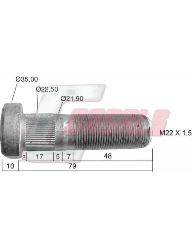 PERNO SAF RUEDA SIMPLE 79mm