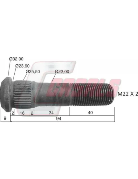 Tornillería de rueda para DAF CASALS 21485